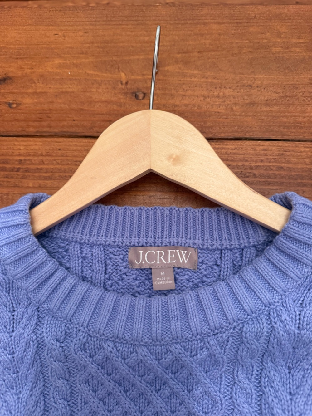 J. Crew Lavender Cable-Knit Crewneck Sweater - Picture 2 of 3
